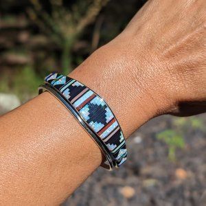 Women's Zuni Cuff Bracelet Sterling Silver Various Stones Tribal‎ Design Signed